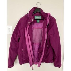 L.L. Bean Outdoor Rain Jacket - Magenta, M